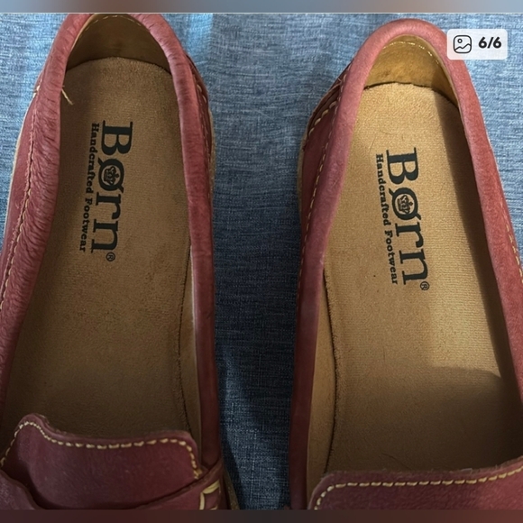 Born Nerina Suede Burgundy Loafers Women’s Size 10 - Picture 6 of 8
